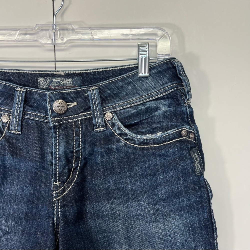 Silver Jeans Suki Shorts Denim
Bermuda Embroidered Blue Size 28
Women's - Picture 6 of 12
